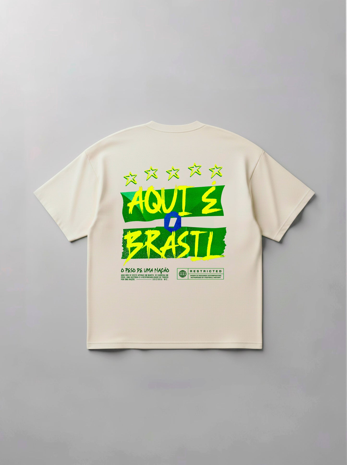 Oversized Aqui é o Brasil! - Off White - Arenna Sports