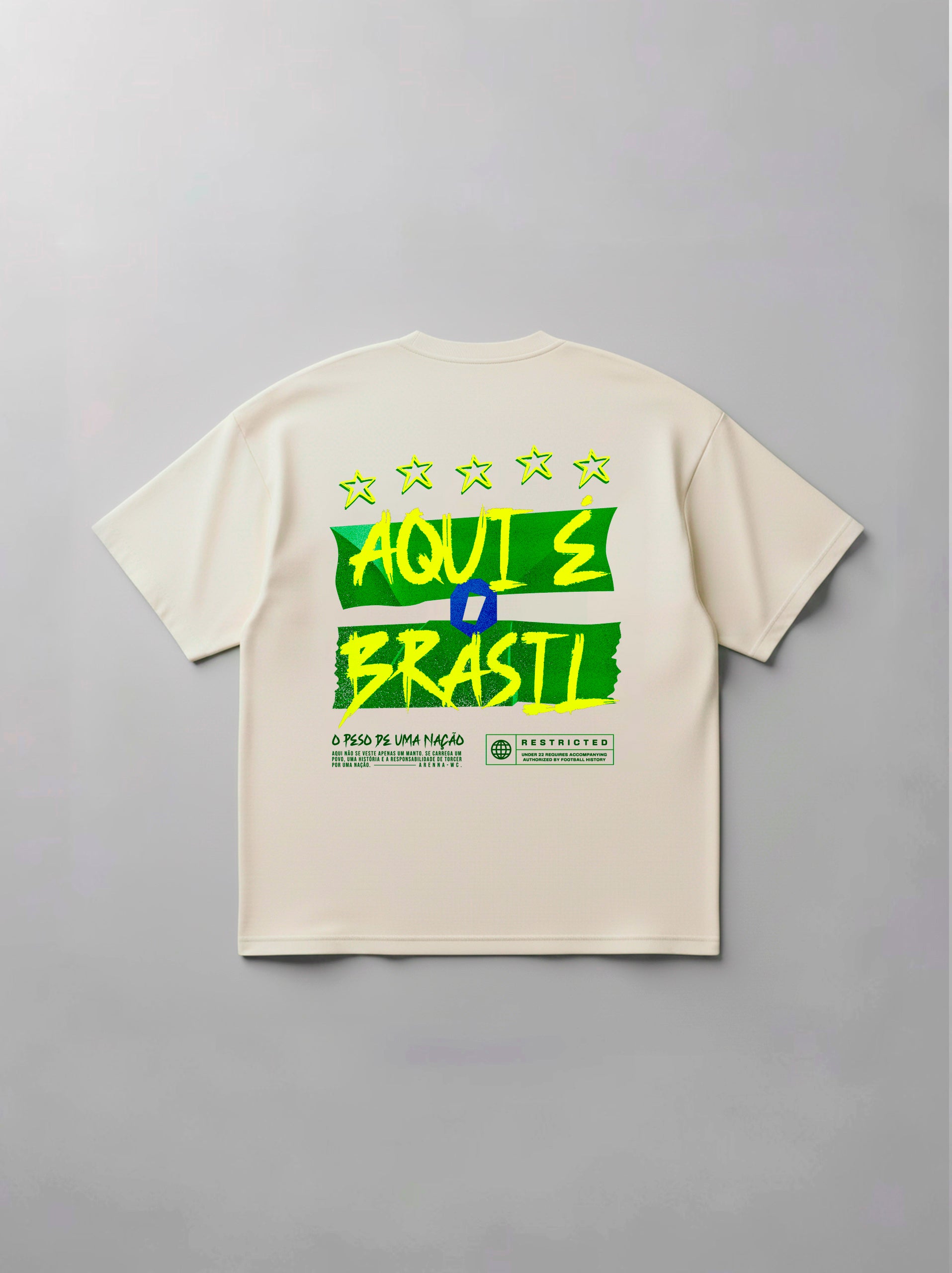 Oversized Aqui é o Brasil! - Off White - Arenna Sports