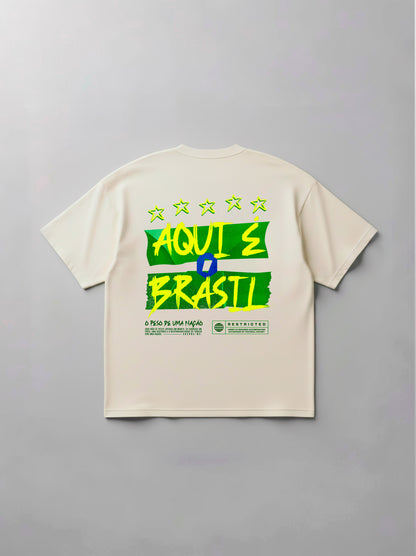 Oversized Aqui é o Brasil! - Off White - Arenna Sports