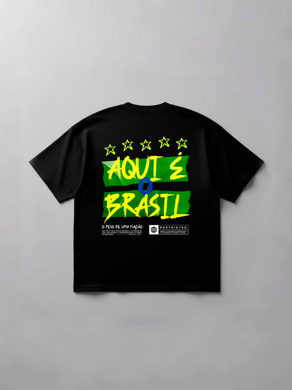 Oversized Aqui é o Brasil! - Preta - Arenna Sports